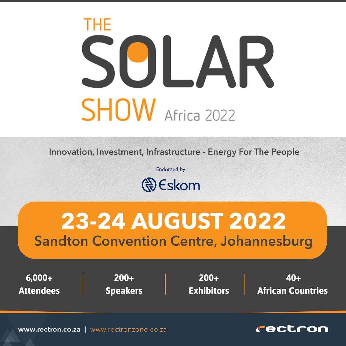 Join us at the Solar Show Africa Convention 2022 where we'll be showcasing the new #EcoFlow range!

23-24 August 2022 | Sandton Convention Centre, Johannesburg

Register now for a FREE pass! 🔗 loom.ly/Ap7aa3c

#SolarShowAfrica2022 #Solar #PowerConvention