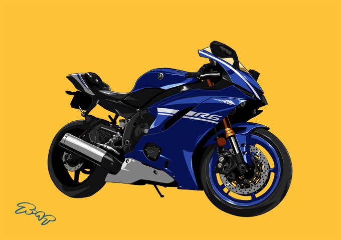 バイクの日なのでバイクピクチャ。同じ車種ばっかしか描かないオタクになってる 