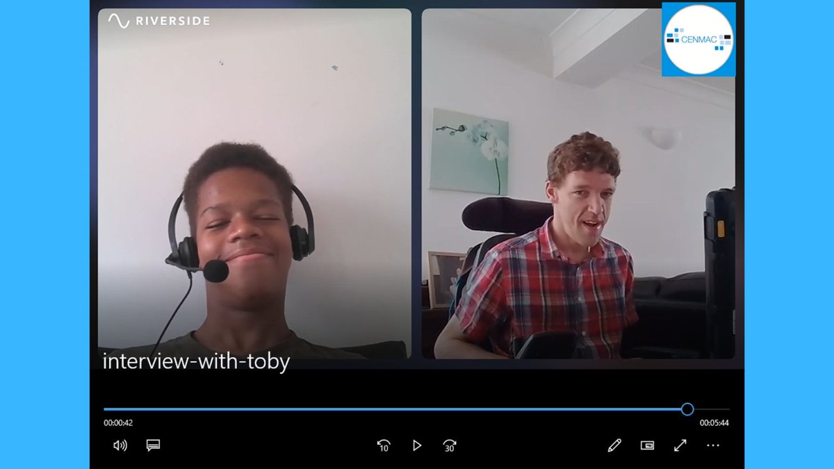 CENMAC's tweet photo. CENMAC student ambassador Khamani talks to Toby Hewson about how he uses #AAC to work as a motivational speaker. Watch the video: https://t.co/wOgihUoJIR
#AT @LiberatorLtd #eyegaze #Isaac #liberator @ISAAC_AAC #tobyhewson #ACCchat https://t.co/gBR7c5jRA1