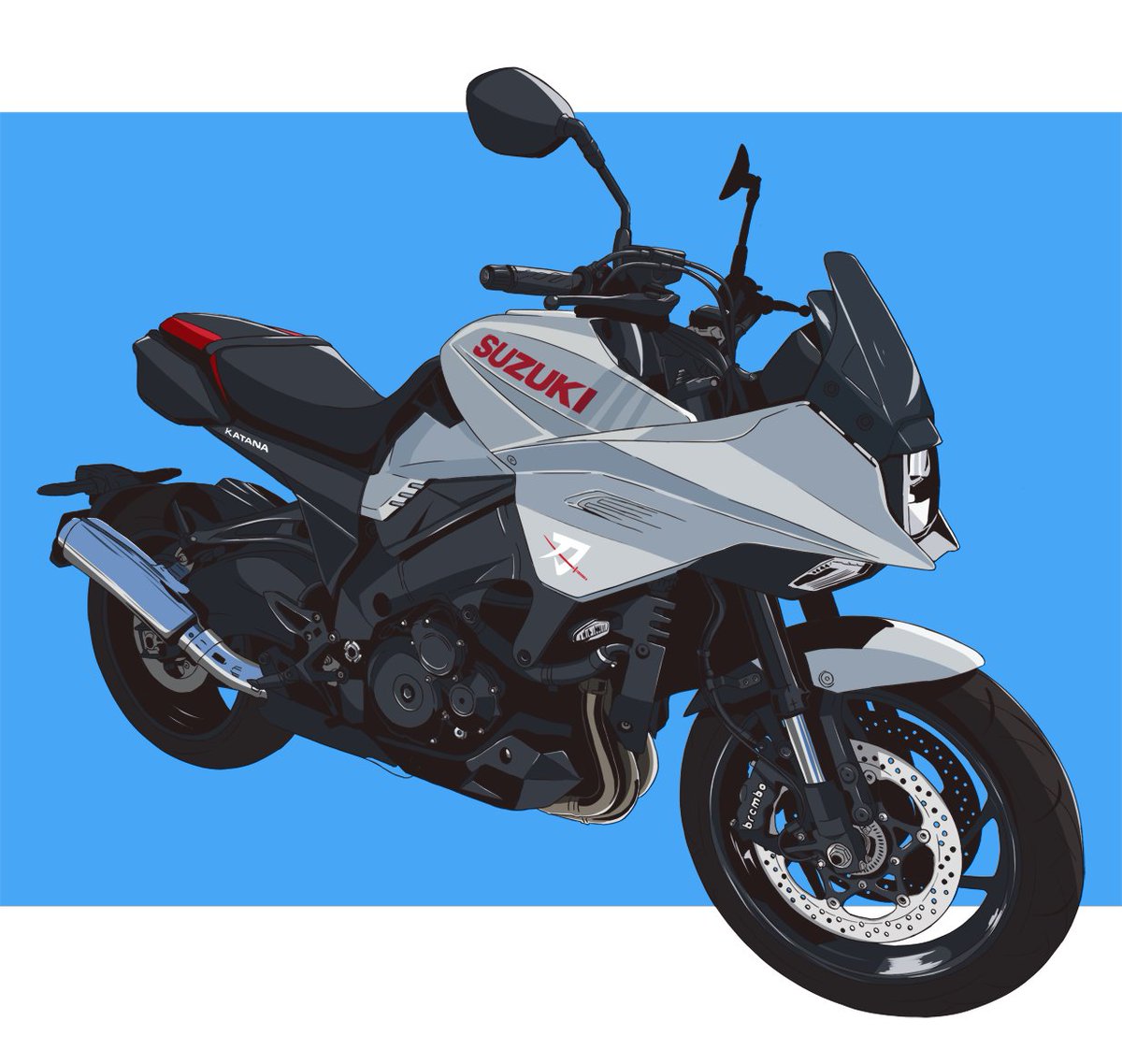 バイクの日なのでバイクピクチャ。同じ車種ばっかしか描かないオタクになってる 