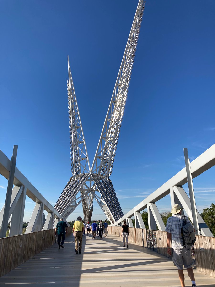 Ending @Brownfields2022 with a walking tour of the beautiful Scissortail park with <a href="/theallianceokc/">theallianceokc</a>. MAPS tax has made some incredible community assets!