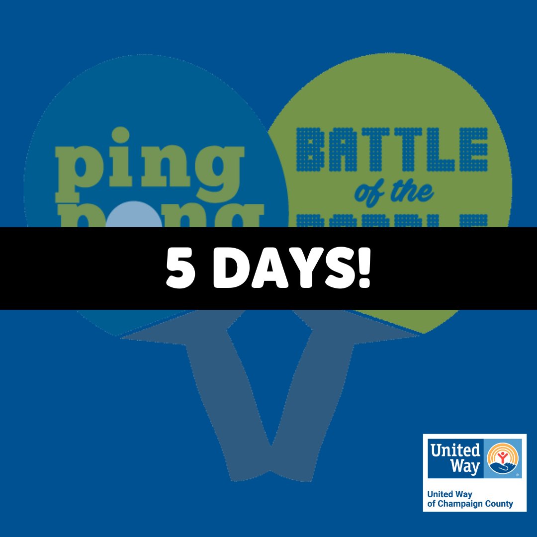 Game on! Only 5 days left until <a href="/BankwithHPB/">Hickory Point Bank</a>'s Battle of the Paddle event. Join us for a fun ping pong tournament while also supporting Early Grade Level Success! 

unitedwaychampaign.org/Battle