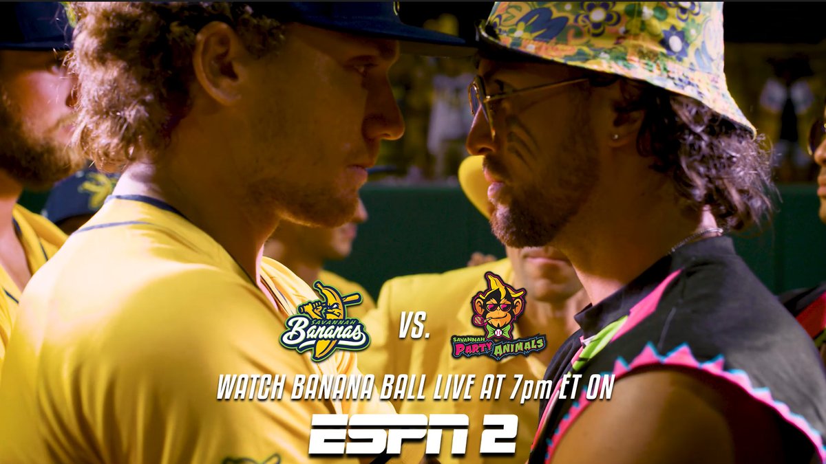 TheSavBananas's tweet photo. Tonight‼ Watch the Bananas and Party Animals face off in Banana Ball on ESPN2. Show starts at 7pm ET. 

Immediately following the game, Episode 1 of Bananaland premieres on ESPN2. https://t.co/fDICXwhrbZ
