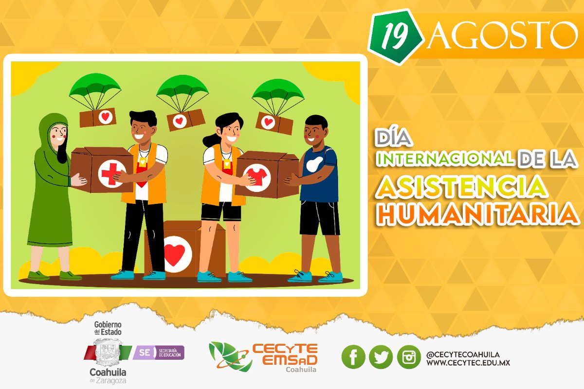 ¡Formando conciencia! En este día reconocemos a los trabajadores humanitarios que desempeñan su labor prestando asistencia y protección a las personas en el mundo. #SomosCECyTE #CalidadEducativa #OrgulloCECyTEC #SeguimosTrabajando