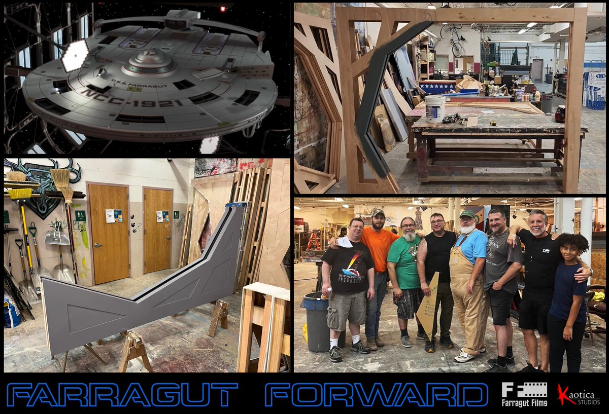Building a starship is hard work! 🔥🔥🔥 Our amazing SETS TEAM has been working overtime building various sets for #FarragutForward! Cameras roll in October and we couldn't be more excited! #FarragutFilms #KaoticaStudios #StarTrek #FanFilm #Sets #SetConstruction @Farragut1921