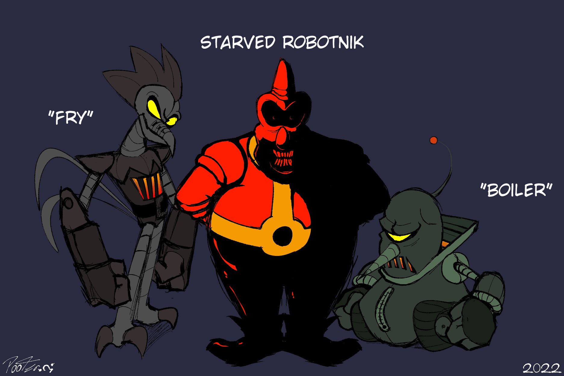 Starved Eggman comes after Yacker (by James M) by cvgwjames on