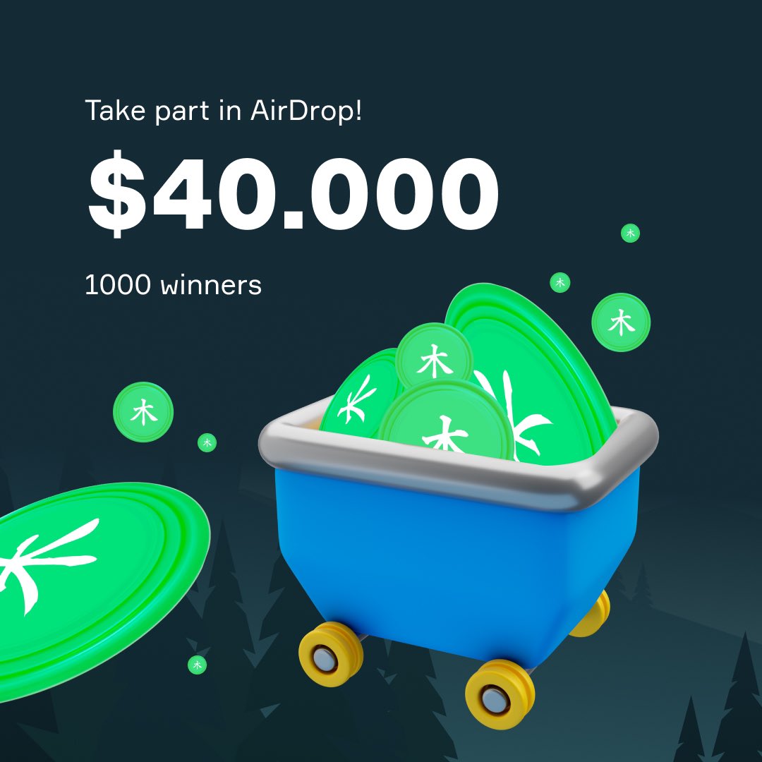 🪂Woodcoin (LOG) Airdrop

🔗Link to join: newadropz.xyz/2022/08/woodco…
📅Airdrop end date: 2022-08-25
💰Aidrop value: 1,000 participants will be randomly selected to win $40 worth of LOG each

#Airdrop #Crypto