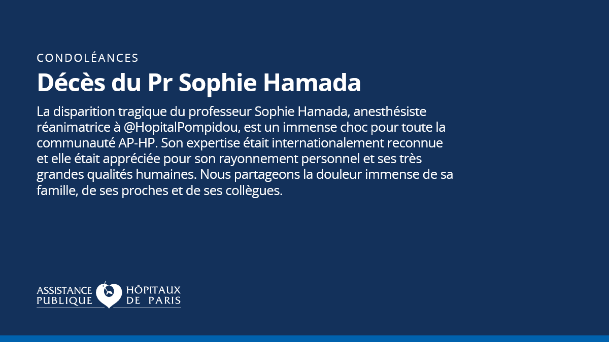 APHP's tweet photo. Décès du Pr Sophie Hamada https://t.co/Jw0bBn09ya