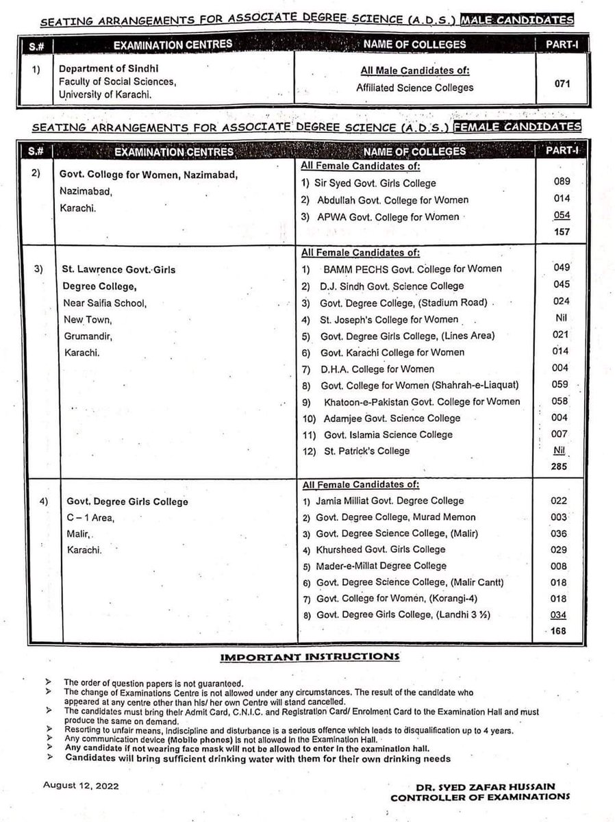 HanifExcellence's tweet photo. Examination Schedule of Associate Degree in Science (A.D.S.) Part-I
Annual Examinations 2021

 #exams #UOK #hanifexcellence #ADS #BSC https://t.co/nCZQedxnI4