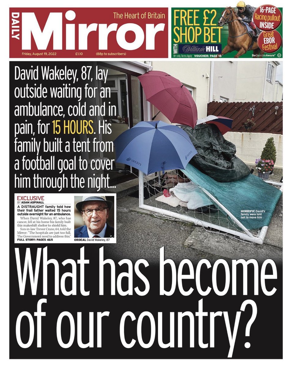 This poor man, it’s unimaginable. So many stories like this of #ambulancewaitingtimes counted in hours not minutes. Ambulance minister Maria Caulfield must act urgently. 

Tories too distracted by a #LeadershipContest - zombie government brings needless suffering.