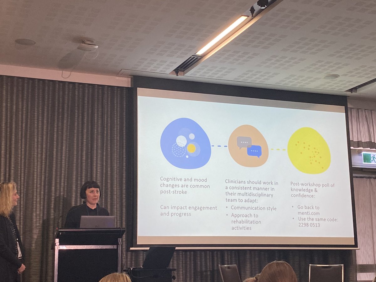 AmeliaTanOT's tweet photo. Attended a fantastic workshop yesterday by @neurodana and @JTrevenaPeters who provided useful multidisciplinary strategies for working with people with cognitive and mood changes! It was also lovely to finally meet @neurodana in person at @SMARTSTROKES_AU #smartstrokes22! https://t.co/1b5zgisjSb