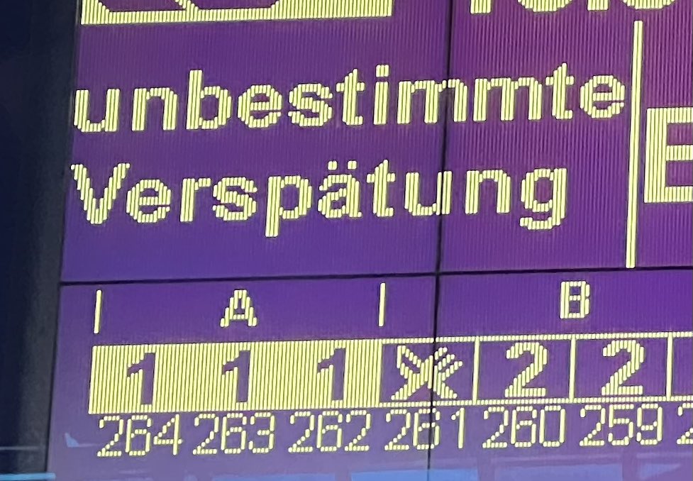AndreasAtETH's tweet photo. Hmmm … odd start to my long weekend trip to #Germany by train.
You would not expect the delays to start in #Switzerland with the SBB @RailService @sbbnews. 
I thought this was left to the @DB_Bahn @DB_Presse. 
Let’s see how we will do along the journey. https://t.co/zm8f4heBHT