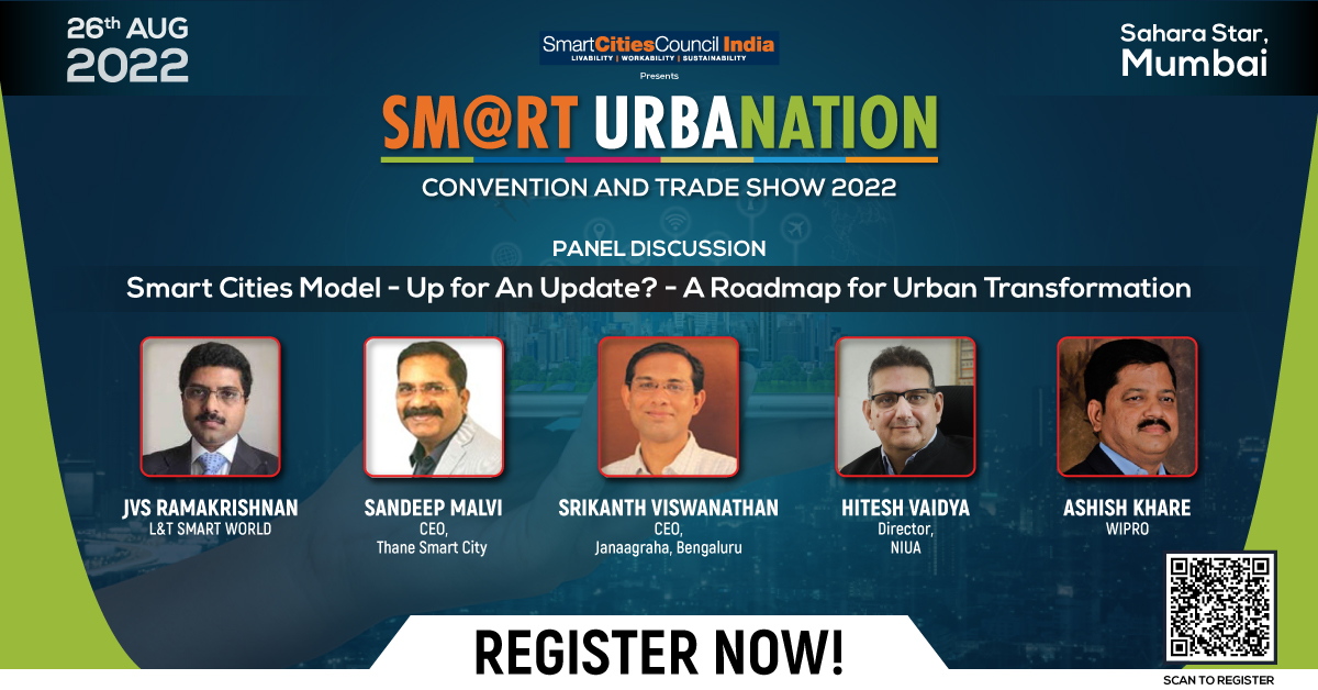We are pleased to invite you to the Fireside Chat on the topic "Smart Cities Model - Up for an Update? - A Roadmap for Urban Transformation" at the 7th SMART URBANATION 2022 scheduled on 26th August 2022, Sahara Star, Mumbai

Register Now: bit.ly/3BBR5y7

 #su2022