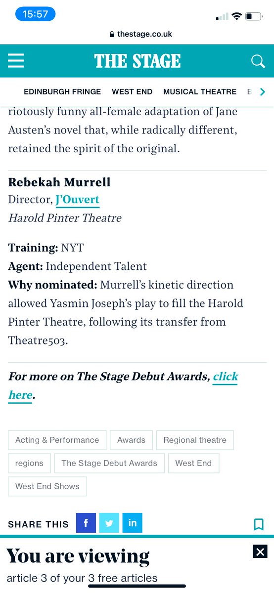 DroppedTea's tweet image. Congrats to ⭐️Rebekah Murrell⭐️ for the Directing nomination at @TheStage Debut Awards on ⭐️J’Ouvert💫 @HPinterTheatre 👏🏾🥳

👉🏾bit.ly/3PwrB8J

We are pleased to be working w/ her on KNOCK DOWN at @BrxHouseTheatre 
🎟 bit.ly/3Jy8V79

#ACESupported @ace__london