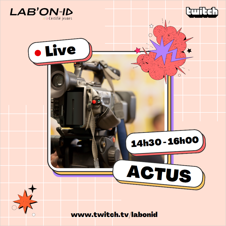 lab_onid's tweet photo. Hello les ami.e.s ! Aujourd'hui on est en #live à partir de 14h30 pour parler ACTUS 📰 Sécheresses, inondations, vacances ou encore Yeezy Day !
On va papoter sur #twitch !! Venez nous rejoindre !!
https://t.co/oZr8p6OkTj 
#actualité #talkshow #labonid #jeunesse #yeezyday https://t.co/MIPYxXv5iU