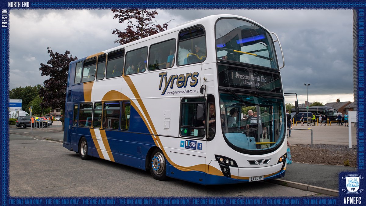 🚌 𝗠𝗮𝘁𝗰𝗵𝗱𝗮𝘆 𝗦𝗵𝘂𝘁𝘁𝗹𝗲 𝗕𝘂𝘀

Our shuttle bus service will be running again tomorrow, with return tickets costing £5.

1.20pm: Leyland Tesco (Stop A – Car Park)
1.30pm: The Railway Pub, Leyland
1.40pm: Beam and Brycg Pub, Bamber Bridge
2pm: Arrive at Deepdale

#pnefc