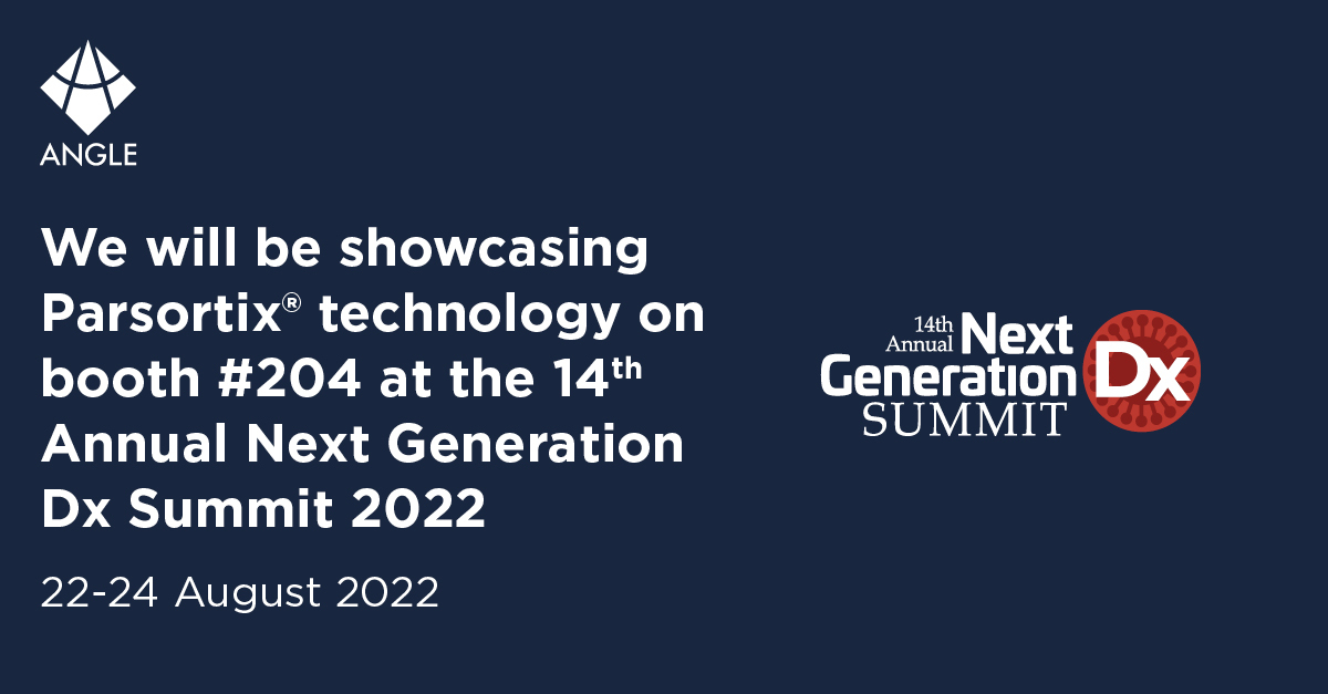 Parsortix's tweet photo. ANGLE plc is delighted to be exhibiting at Next Generation Dx Summit in Washington DC next week. 

Networking with other diagnostics specialists from across the globe, fast-tracks the progression of cancer detection. We look forward to meeting the attendees!

#NGDx22 https://t.co/QWnoSfvQ33