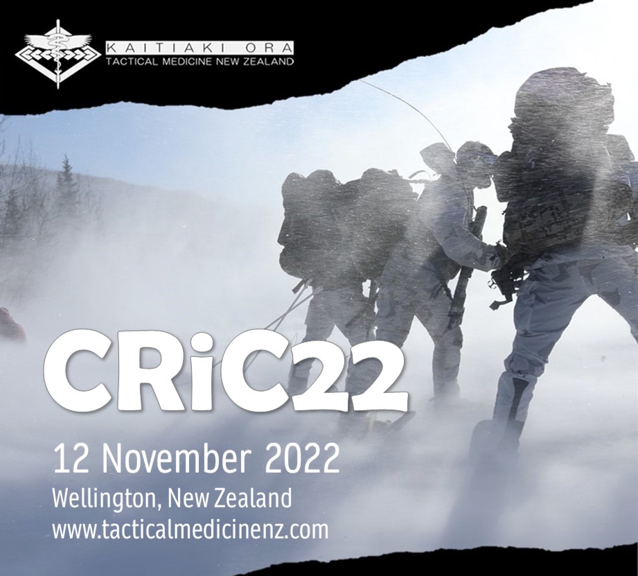 Introducing CRiC22! 🇳🇿 1st and only conference by and for tactical medics. Build your intellectual edge to safely access, treat and evac casualties in high-risk, dynamic situations. Keen? secure your spot: info@tacticalmedicinenz.com Join us #improvingcapabilitytosavelives