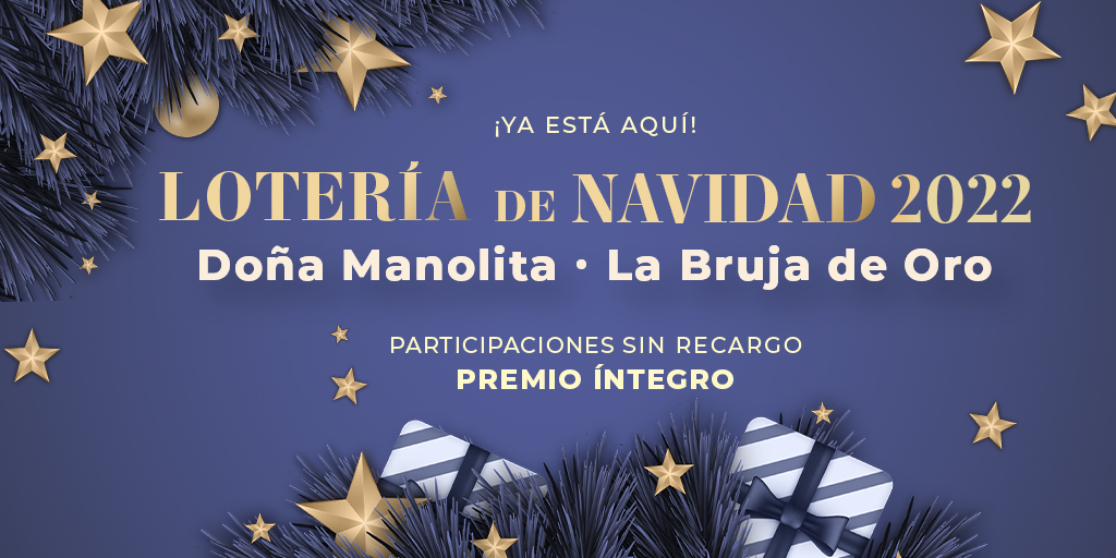 AlvarezSub's tweet image. 𝗟𝗢𝗧𝗘𝗥𝗜́𝗔 de NAVIDAD 2022!!! 𝗬𝗮 𝗮 𝗹𝗮 𝘃𝗲𝗻𝘁𝗮!!! 🎉⁣
𝗣𝗮𝗿𝘁𝗶𝗰𝗶𝗽𝗮𝗰𝗶𝗼𝗻𝗲𝘀 𝘀𝗶𝗻 𝗿𝗲𝗰𝗮𝗿𝗴𝗼 de Doña Manolita + La Bruja de Oro •  Juega con nosotros y llévate el 𝗽𝗿𝗲𝗺𝗶𝗼 í𝗻𝘁𝗲𝗴𝗿𝗼 💰
👉 a-alvarez.com/loteria