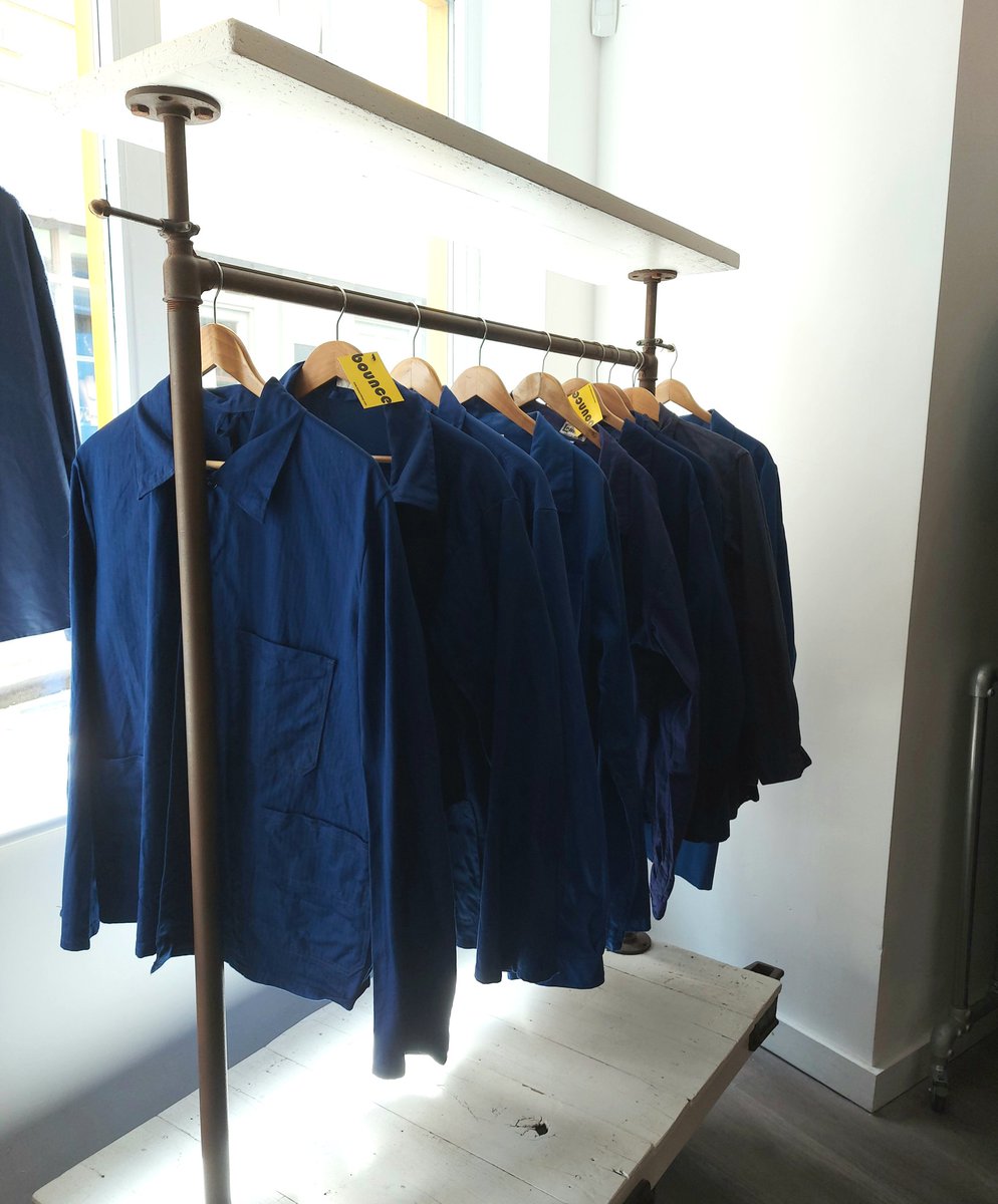 So sad to see so many blue workers' jackets on a rail. Remember that architects only shed them when they are frightened or stressed, stop this cruel trade.