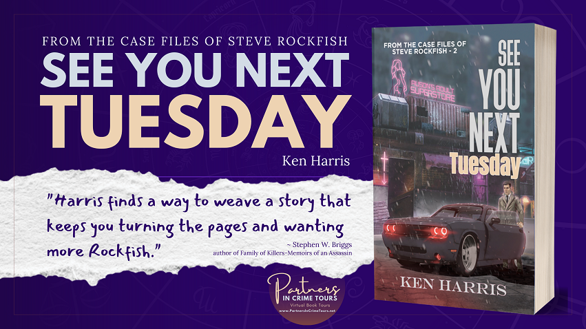 partnersincr1me's tweet photo. In See You Next Tuesday by #KenHarris "Harris gives us a good adventure into the world of swindlers with a tough PI." ~ @JoanPNienhuis #BookReview @08025writes
 https://t.co/ZQrSUX0lqQ  #crimethrillers #crimefictionnovel #crimefiction #crimethrillerseries #crimethrillermystery https://t.co/3P5A5BM7IC