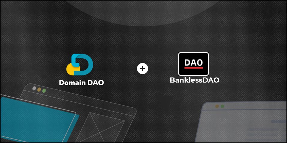 theDomainDao's tweet photo. What's more crypto than going Bankless! After a resounding YES vote, @banklessDAO is now officially partnering with DomainDAO 🤝 

Officially welcoming all bDAO fam in the fight to bring community ownership to the domain space! https://t.co/8prjc7nsDB