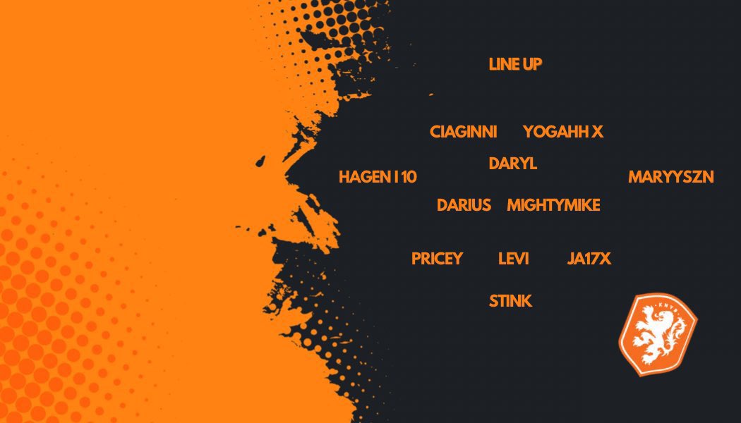 NetherlandsVfl's tweet photo. Our 11 as we face USA in 2 legs in the quarters! 
MarrySZN comes in for Paperygoatrick 
Daryl comes in for Barriebaflap
@TheVFL_ https://t.co/bKxRPC6xPO