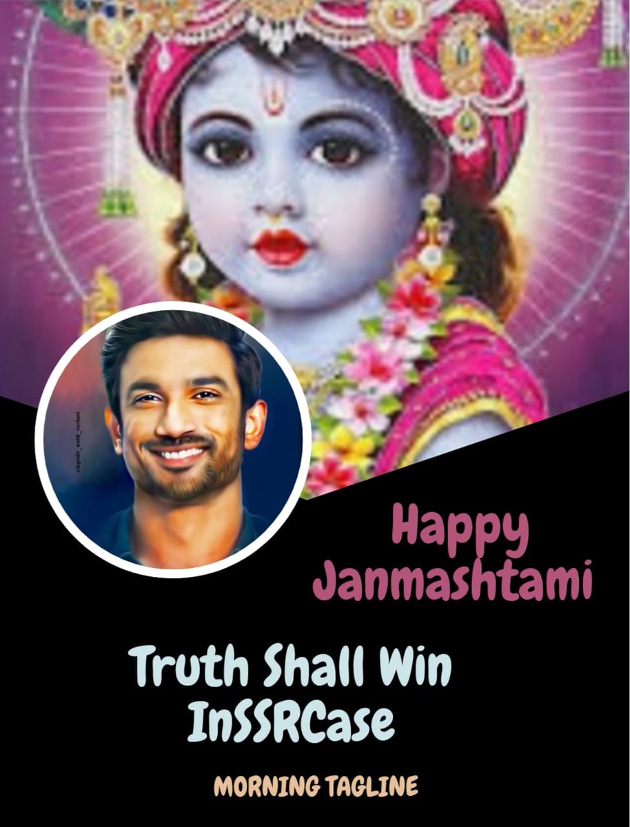 AviiKumarSingh1's tweet photo. JUSTICE FOR SSR
Truth Shall Win InSSRCase 🔥

Happy Janmashtami 🙏 https://t.co/UoHKWuZak5
