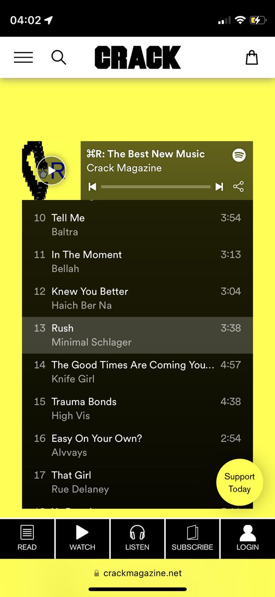 minimalschlager's tweet photo. Thanks @CrackMagazine for featuring Rush in R: The Best New Music! https://t.co/TLJDhoVXQk