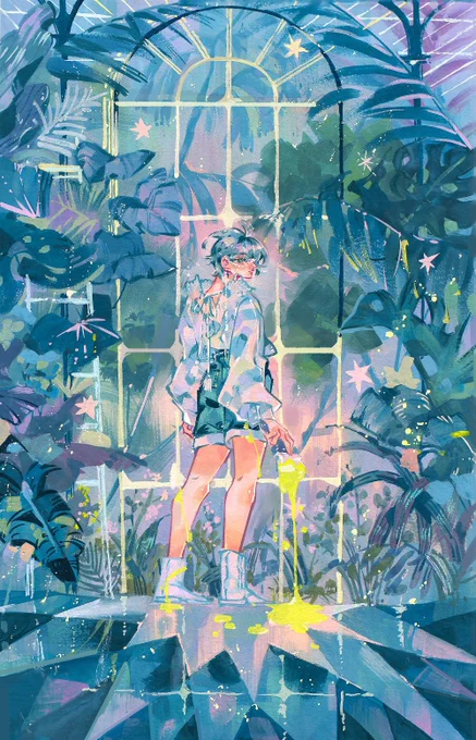 Cool to warm palettes #illustration #originalart #gouacheart #gouachepaint #イラスト 