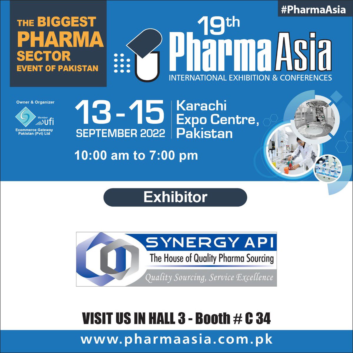 khurram21783255's tweet photo. I’m cordially inviting our valuable partners in #PharmaAsiaInternational at #karachiexpocentre. Hoping for your presence…
#SynergyAPI
#QualitySourcingServiceExcellence
#PharmaAsiaInternational
#PharmaAsia https://t.co/4c1vn0Wwzu