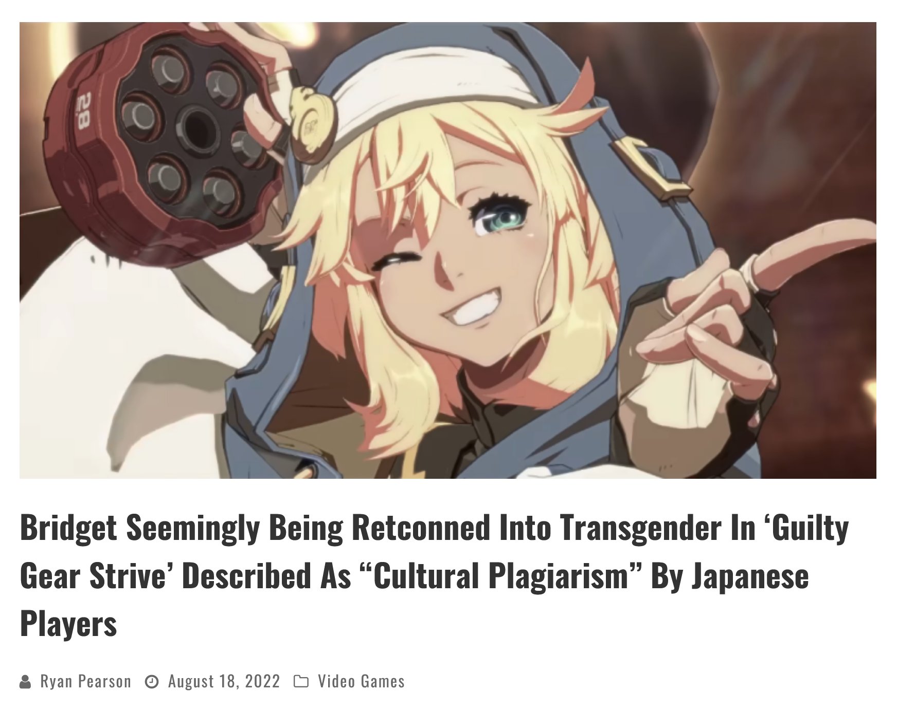 Guilty Gear Strive' Appears To Retcon Bridget Into Transgender Girl, Game  Journos Celebrate - Bounding Into Comics