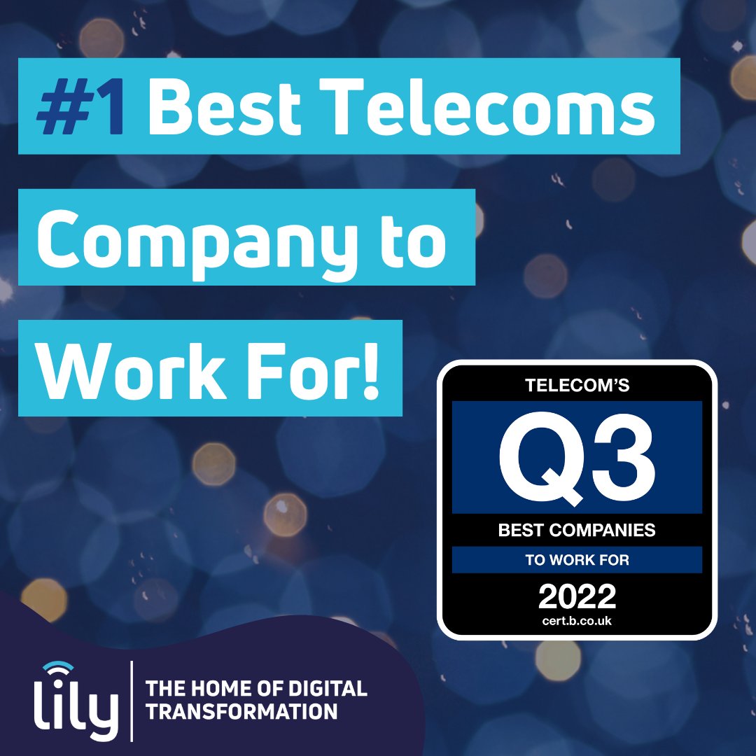 Lilycomms's tweet photo. Fantastic news - we've been recognised as the number one best telecoms company to work for in in the UK as part of the Best Companies Q3 reveal! 🎉

This is an incredible result and we are absolutely thrilled to have placed in the top position!

#bestcompanies #bestcompanies2022 https://t.co/dJCNufo6Lg