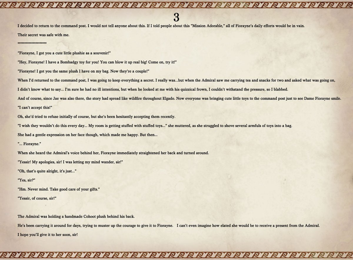monsterhunter's tweet photo. 📖 #Sunbreak Stories - Vol.1 Fiorayne’s Secret Mission! 📖

Dame Rondine has suddenly returned to Elgado Outpost from a 'secret mission' and requested her sister's immediate presence!

What could this mean for Dame Fiorayne!? Find out below... https://t.co/Pc9gwN2iPk