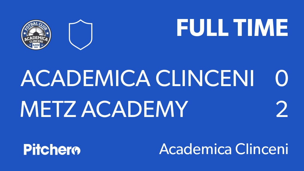 FULL TIME: Academica Clinceni 0 - 2 Metz Academy
#ACAMET #Pitchero
pitchero.com/clubs/academic…