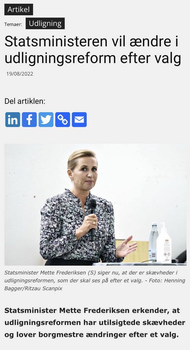 Dagens gode nyhed! Håber Mette Frederiksen og <a href="/Spolitik/">Socialdemokratiet</a> her har tanke på udligningsreformens  skævvridning af kommunernes incitament til at købe botilbud og andre specialiserede handicaptilbud uden for egen kommune <a href="/Astridkrag/">Astrid Krag</a> <a href="/KSkarsholm/">Kåre Skarsholm</a> <a href="/ThomasGruber3/">Thomas Gruber</a> #dkhandicap #dkpol