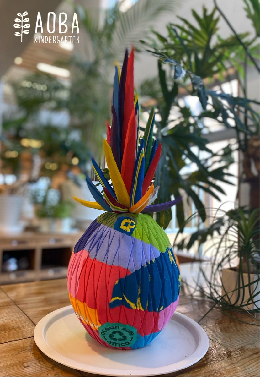 aobayouchien_'s tweet photo. 【アップサイクルアート】
ocean sole の作品が幼稚園に飾られています🍍創設者の方が子供達の発想にヒントを得たアートで、教育プログラムや自然保護活動などにも寄付をされているそうです❗️玄関に飾られておりますのでぜひご覧ください☺️
#oceansole #アップサイクルアート https://t.co/MVWj00IgwA