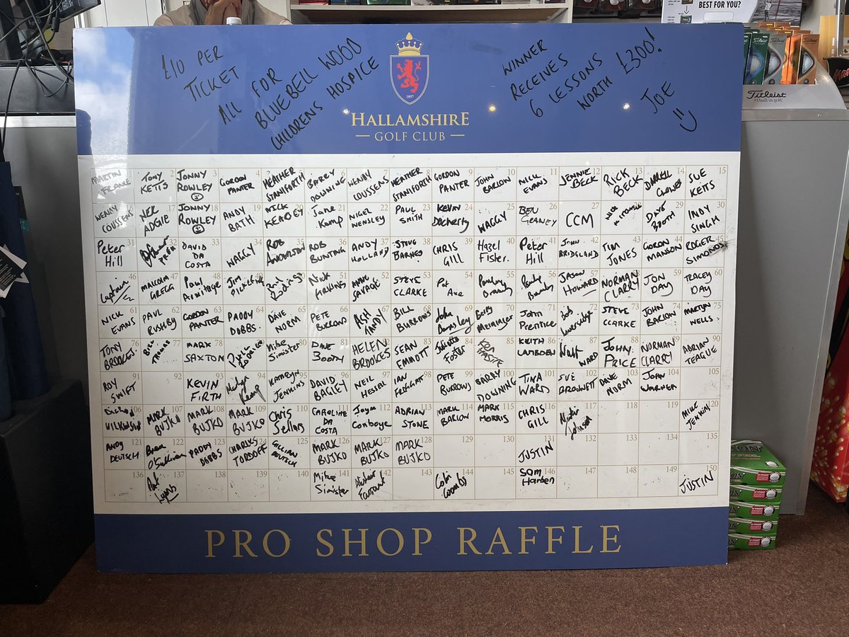 Our Pro, Joe Froggatt Will be hosting the <a href="/BluebellWoodCH/">Bluebell Wood</a> Professionals golf day this Saturday. We still have 19 squares in our raffle at £10 each. Call into the Pro shop or telephone us to purchase a ticket. #charity <a href="/JoeFroggatt/">Joe Froggatt</a>