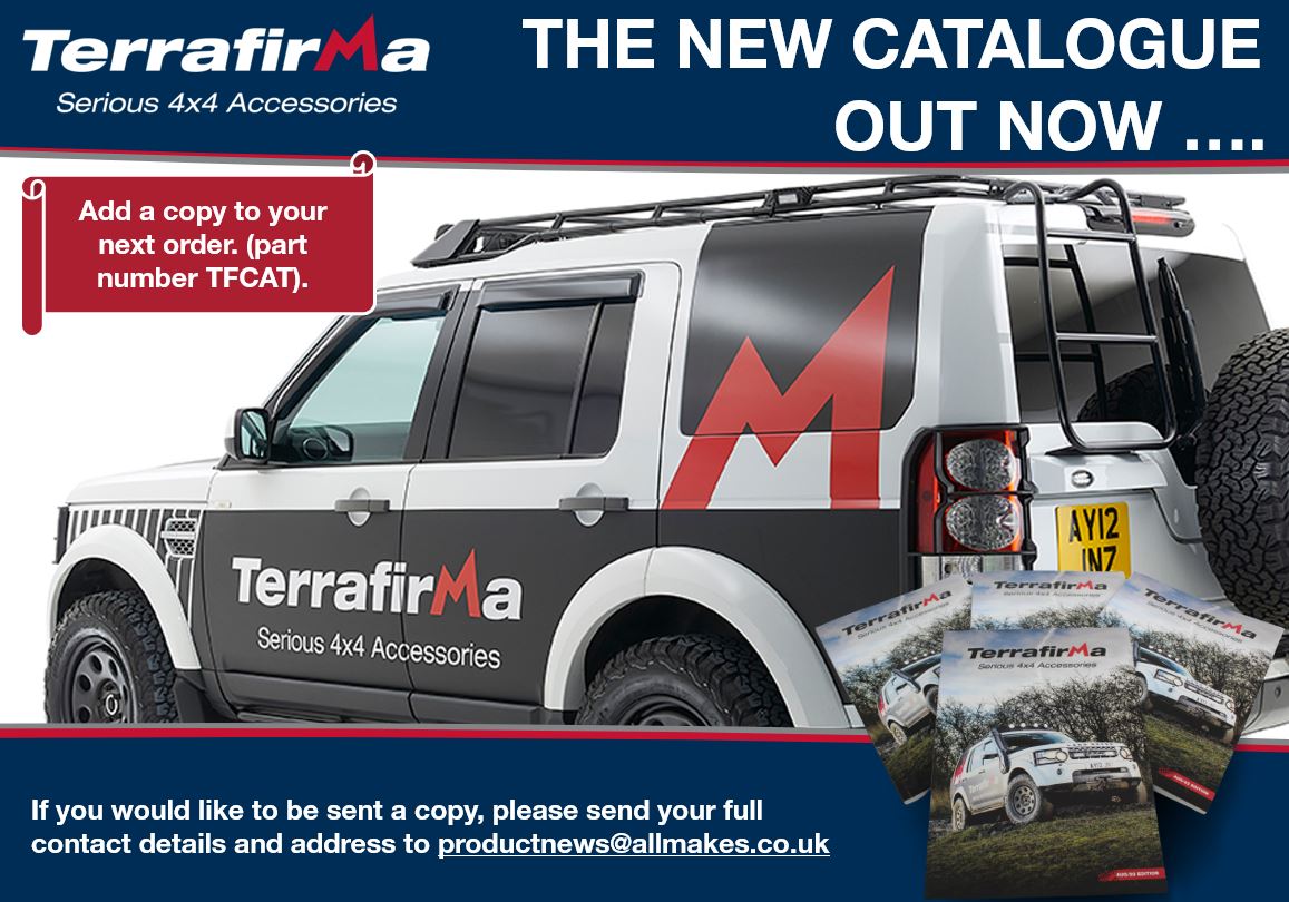 The new Terrafirma catalogue is now available!!
If you would like to be sent a copy please send your full contact details and address to: Productnews@allmakes.co.uk 📧
#terrafirma4x4 #automotiveaftermarket #landrover #offroad #newcatalogue #allmakes4x4 #checkitout #terrafirma