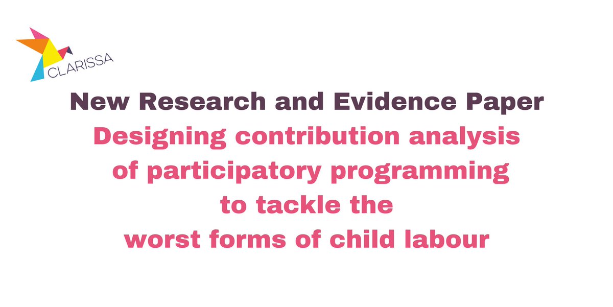 ChildLabourActn's tweet photo. The rationale underpinning our work is the lack of:
1β£ understanding of the complex drivers of the #WorstFormsOfChildLabour
2β£ evidence used to reduce them
Our new paper presents the theory-based and #participatory evaluation design of the programme π
https://t.co/M0V0XTp6NN https://t.co/whrEx1qBa5