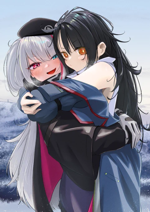 #ドールズフロントライン  #ドルフロ  #少女前线  #소녀전선 C101用にサークルカット描いたからせっかくだし冬らしい背景合わせてみた!MDRとC-MS無限に推していく 