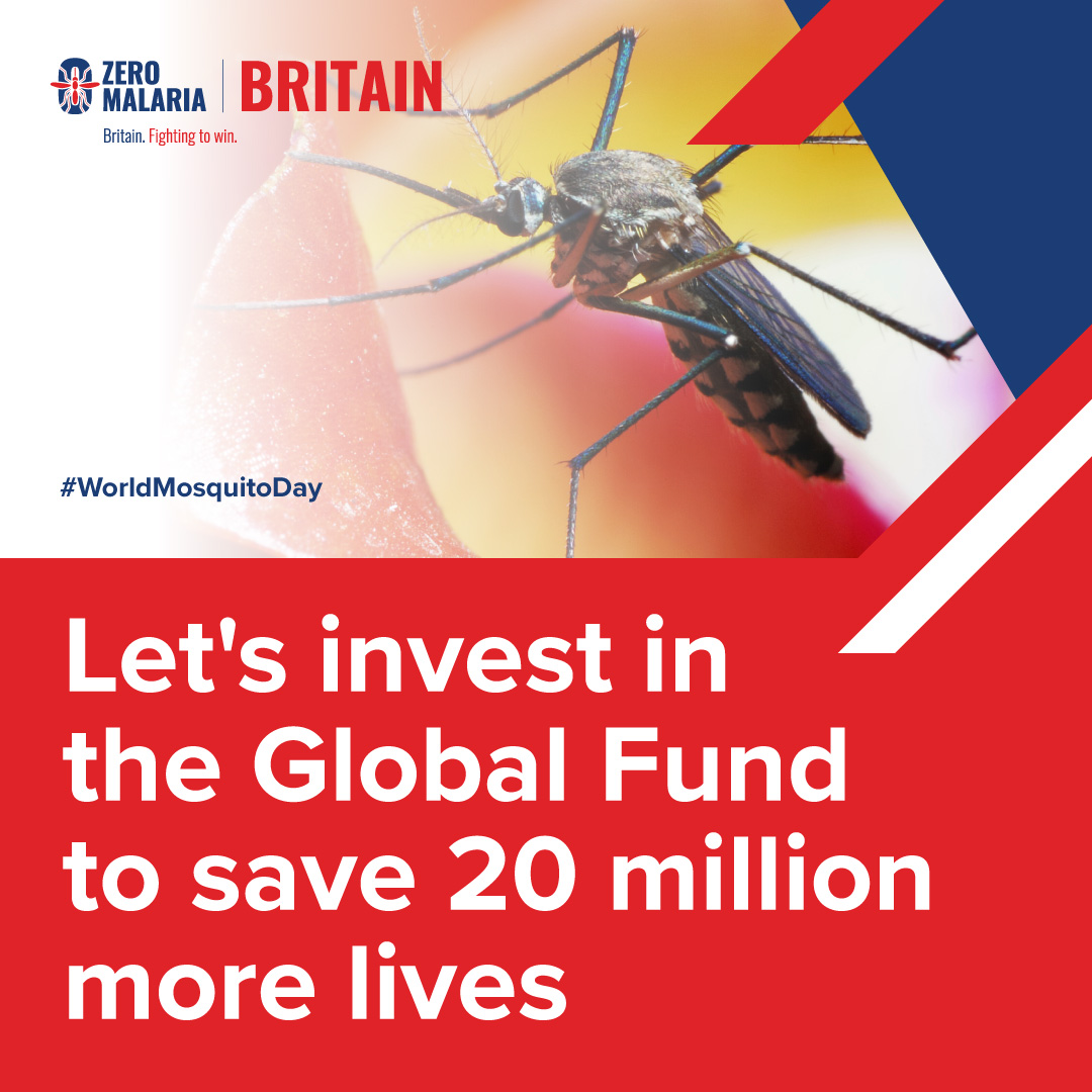 The UK's world-class science and research can help us #EndMalaria in a generation. So this #WorldMosquitoDay I'm calling on world leaders to continue to invest in the @globalfund to help save millions of more lives🙌 @ZeroMalariaGB #CountMeIn #FightForWhatCounts