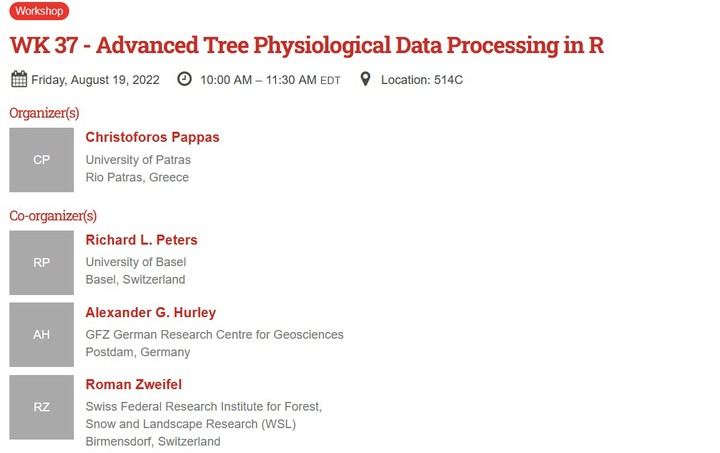 Check out our workshop on data processing and analyses for tree physiology later today at #ESA2022, hosted by Chris Pappas and Roman Zweifel. 1000 - 1130 EDT, in 514C.
Materials are online at:
deep-tools.netlify.app/talk/esa-2022-…