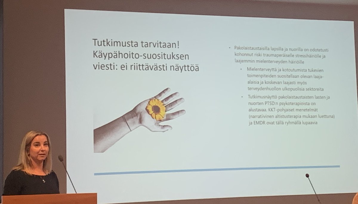 NinaVaaranen's tweet photo. Vakavan traumatisoitumisen hoito #lapset #nuoret
”Tarvitsemme lisää tutkimusta lasten toimivista hoidoista ja interventioista” toteaa @kirsi_peltonen
#CBT #EMDR #trauma #interventiot vahvaa näyttöä. Meidän @SuojellaanLapsi työ perustuu edellämainittuihin 💚
#traumainformed https://t.co/vl9nl4e54l