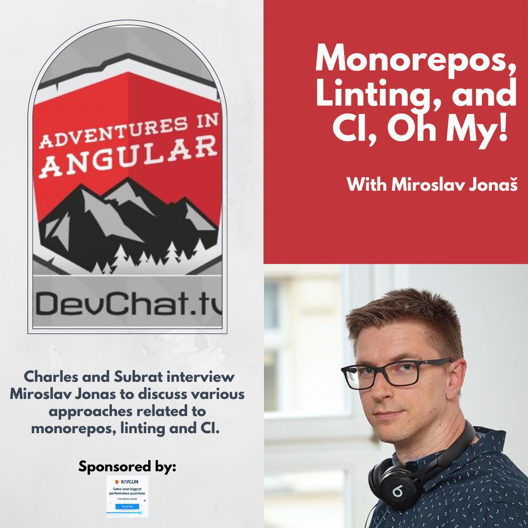 angularpodcast's tweet photo. Check out this week's episode of #AdventuresInAngular with @meeroslav

#AiA: Monorepos, Linting, and CI, Oh My! 

https://t.co/K1SeAlwuoO  https://t.co/K1SeAlwuoO https://t.co/9cX97tq6VE