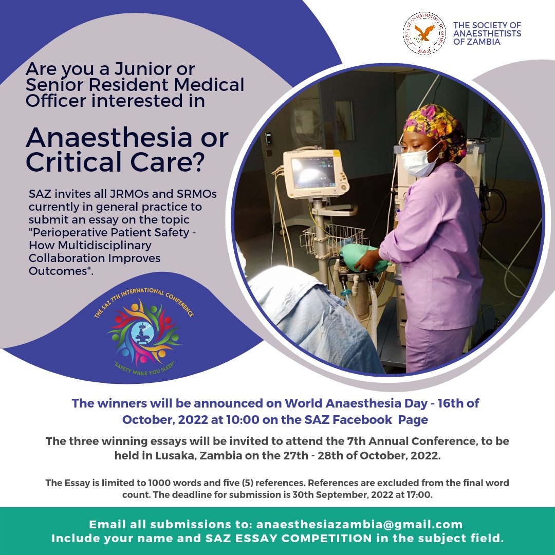 With just about 2 and a half months to go until this year's conference, we are so excited to announce this year's #SAZessaycompetition for all JRMOs and SRMOs. Three invitations are up for grabs and we cannot wait to read what are sure to be insightful submissions!