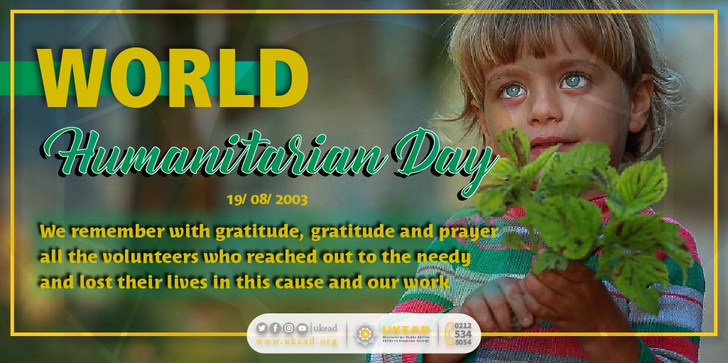 UKEAD_EN's tweet photo. World Humanitarion Day!!!

 We remember with gratitude, gratitude and prayer all the volunteers who reached out to the needy and lost their lives in this cause and our work.

#ukeaden 
#remember
#gratitude 
#prayer https://t.co/3GLCUSY77T