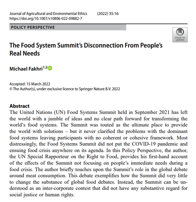 StuartGillesp16's tweet photo. "...the path leading to a better future will be clearer if everyone gives due regard to questions of who has power in the current food system and who caused the problems we are facing today." 

Excellent analysis from @MichaelFakhri https://t.co/0mXmMb92vv