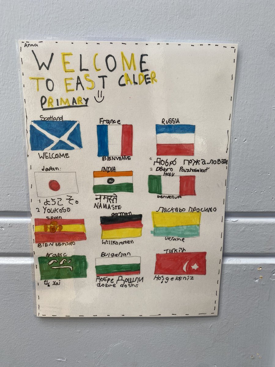 eastcalder_ps's tweet photo. And then this appeared at our front office!! We love our new welcome sign! #welcome #hello #teamecps 🖤💛🌍 https://t.co/lAlEVnw4fL