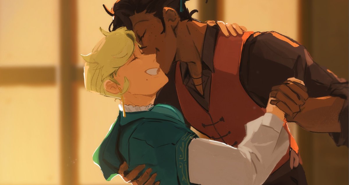 The Prince and his Knight dancing 🎶
drawn with the Huion Inspiroy Giano that was kindly send to me from <a href="/HuionTab/">Huion</a> 
Find the review for the tablet below! 👑⚔️